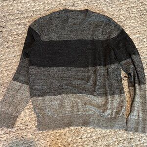 Men's Gray Striped Sweater